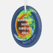 HURRICANE SURVIVOR-gepersonaliseerde herdenking Glas Ornament (Voorkant links)