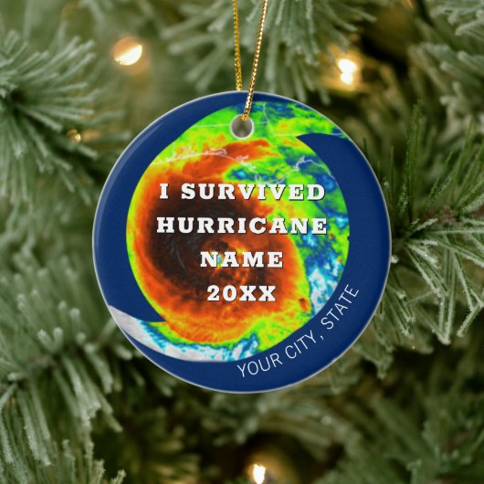 HURRICANE SURVIVOR, gepersonaliseerde herdenking Keramisch Ornament (Boom)