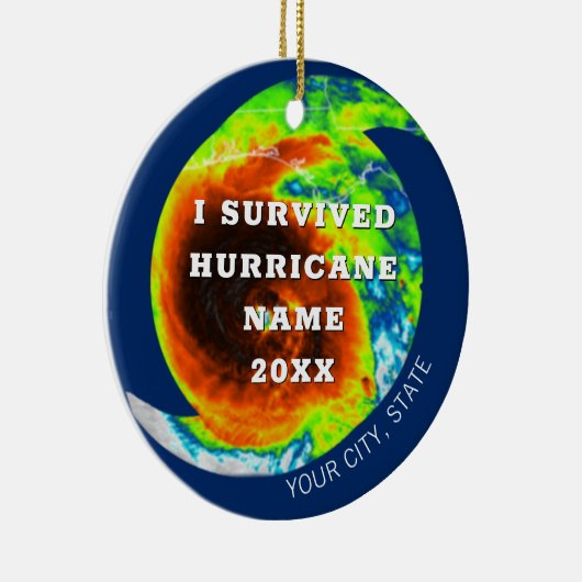 HURRICANE SURVIVOR, gepersonaliseerde herdenking Keramisch Ornament (Rechts)