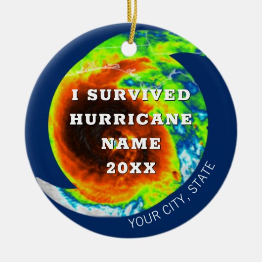 HURRICANE SURVIVOR, gepersonaliseerde herdenking Keramisch Ornament (Voorkant)