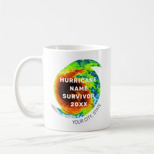 HURRICANE SURVIVOR-gepersonaliseerde herdenking Koffiemok (Links)