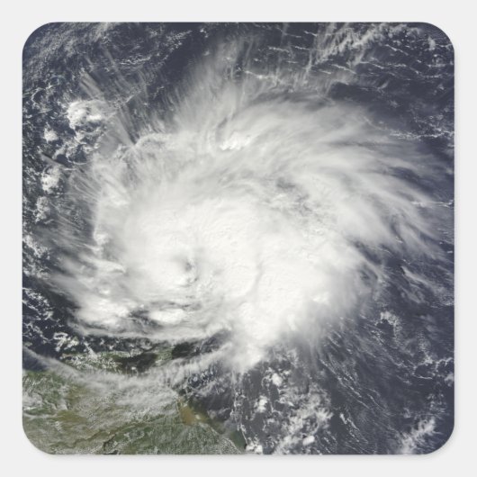 Hurricane Tomas over de Lesser Antilles Vierkante Sticker (Voorkant)