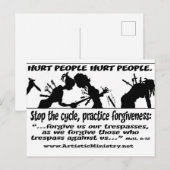Hurt People Hurt People briefkaarten white bkgr (Voorkant / Achterkant)