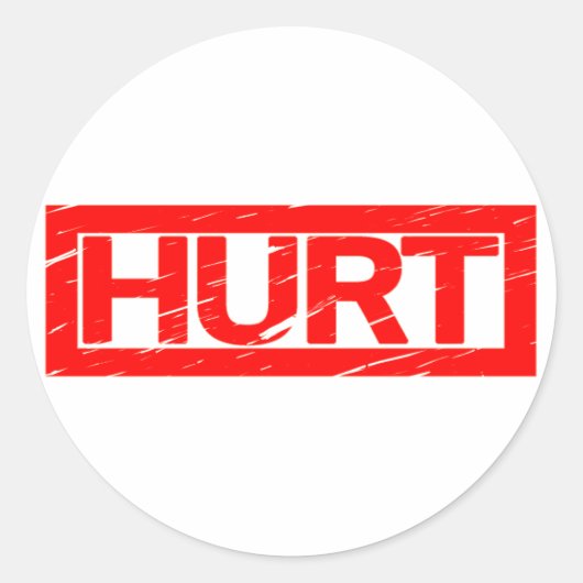 Hurt Stamp Ronde Sticker (Voorkant)