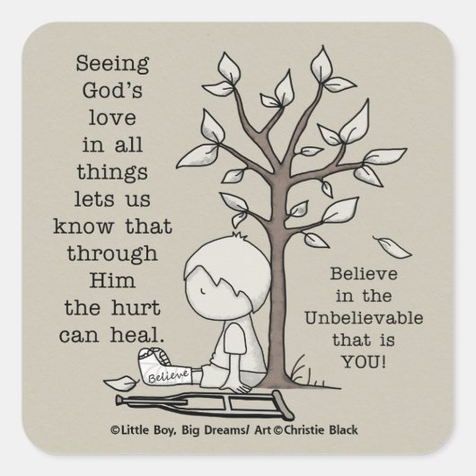 Hurts kunnen helen vierkante sticker (Voorkant)