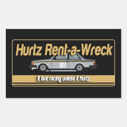 Hurtz Rent-a-Wreck Sticker (Voorkant)