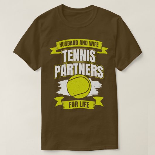 Hus en vrouw tennispartners voor het leven t-shirt (Design voorkant)
