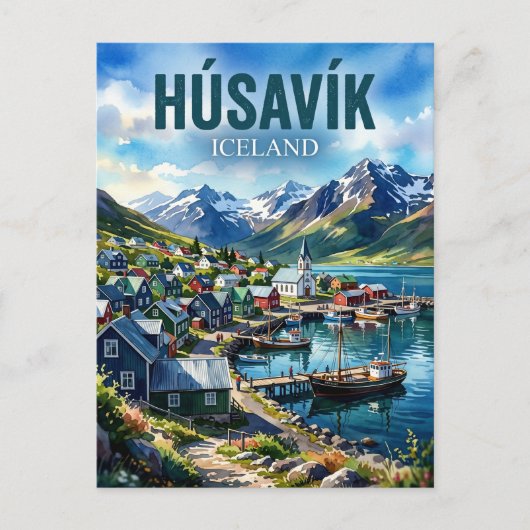 Húsavík IJsland Briefkaart (Voorkant)