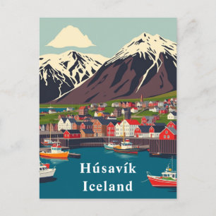 Húsavík, IJslandse boot kunst Briefkaart