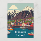 Húsavík, IJslandse boot kunst Briefkaart (Voorkant)