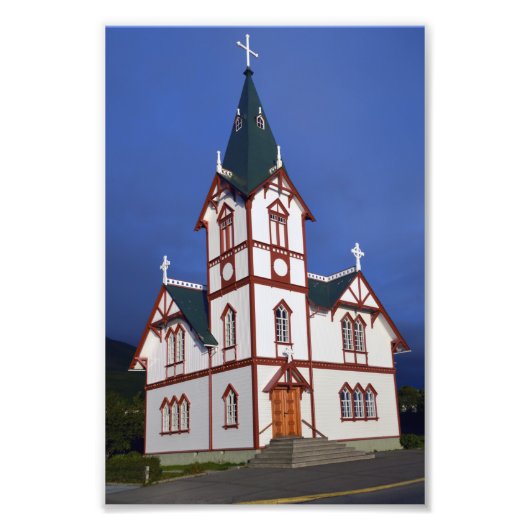 Husavik Lutheran Church, IJsland. Foto Afdruk (Voorkant)