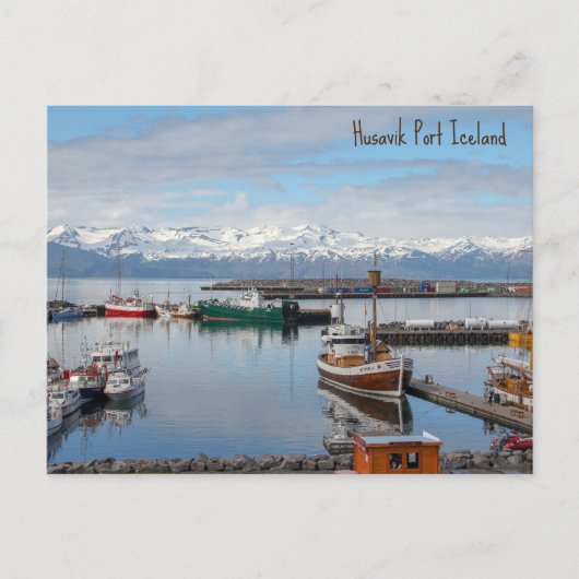 Husavik Port Ijsland Feestdagenkaart (Voorkant)