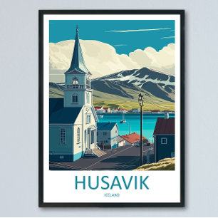 Husavik Reisprint Muur Kunst Husavik Muur Hanging Poster