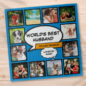 Husband 12 Foto Collage Comic Book Fun Blue Legpuzzel