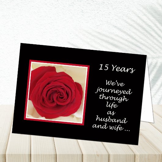 Husband 15e Jubileum Red Rose Kaart