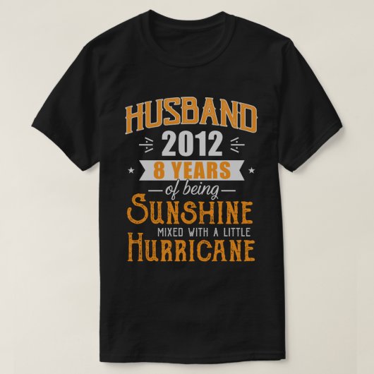 Husband 2012 Gift, Jubileum van 8 jaar huwelijk T-shirt (Design voorkant)
