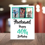 Husband 40th Happy Birthday 3 Foto Collage Kaart<br><div class="desc">Maak een glimlach op een gezicht met deze gepersonaliseerde fotocollage van 40e verjaardag voor je man. - Klik gewoon om dit ontwerp te personaliseren 🔥 Mijn beloften - Dit ontwerp is uniek en is ontworpen met u in het achterhoofd 🙏 Bedankt voor het ondersteunen van mijn kleine bedrijf - Als...</div>