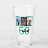 Husband 50th Birthday Foto Collage Glas (Voorkant)