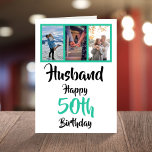 Husband 50th Happy Birthday 3 Foto Collage Kaart<br><div class="desc">Maak een glimlach op een gezicht met deze gepersonaliseerde 50e verjaardag 3 fotocollage kaart voor je man. - Klik gewoon om dit ontwerp te personaliseren 🔥 Mijn beloften - Dit ontwerp is uniek en is ontworpen met u in het achterhoofd 🙏 Bedankt voor het ondersteunen van mijn kleine bedrijf -...</div>