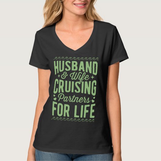 Husband And Wife Cruising Partners For Life Annive T-shirt (Voorkant)