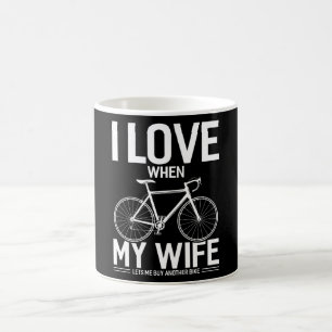 Husband Bike Wife grappige citaatgift idee Koffiemok