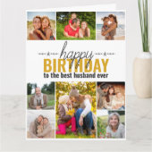 Husband Birthday 8 Foto Collage Persoonlijke Kaart (Voorkant)
