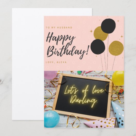 Husband Birthday Card (Voorkant / Achterkant)