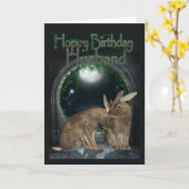 Husband Birthday Card - Hoppy Birthday With Rabbit Kaart (Gele Bloem)
