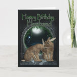 Husband Birthday Card - Hoppy Birthday With Rabbit Kaart<br><div class="desc">Husband Birthday Card - Hoppy Birthday With Rabbit</div>