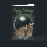 Husband Birthday Card - Hoppy Birthday With Rabbit Kaart<br><div class="desc">Husband Birthday Card - Hoppy Birthday With Rabbit</div>