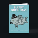 Husband Birthday Fish Pun Joke Card Kaart<br><div class="desc">Stuur je vis of die gekke man op deze grappige verjaardagskaart om hem te laten weten dat hij zo getikt is.</div>