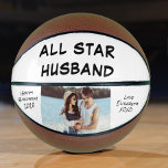 Husband Birthday Foto gepersonaliseerd Basketbal<br><div class="desc">Een leuk cadeau voor de beste man die altijd van basketbal houdt. U kunt met een foto aanpassen en de tekst "All Star Husband" bovenaan personaliseren,  een bericht links ("Happy Birthday",  "Happy Jubileum",  enz.) en uw handtekening en naam rechts.</div>