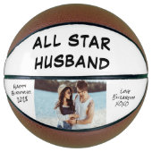 Husband Birthday Foto gepersonaliseerd Basketbal (Voorkant)