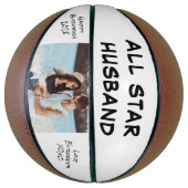 Husband Birthday Foto gepersonaliseerd Basketbal (Verticaal)