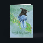 Husband Birthday Love my Heart Stellar Jay Bird Kaart<br><div class="desc">Husband Birthday Love with all my Heart Waterverf Stellar Jay Bird art,  ook gekend als de langwerpige jay,  mountainay en pine Jay.</div>