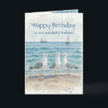 Husband Birthday, Romantic, Seagull Beach, Shore Kaart<br><div class="desc">Great birthday card for the special person in you life who loves,  seagulls,  beaches,  nature or wildlife</div>