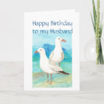 Husband Birthday, Romantic, Seagull Beach, Shore Kaart<br><div class="desc">Great birthday card for the special person in you life who loves,  seagulls,  beaches,  nature or wildlife</div>