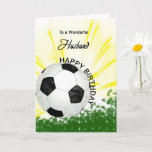 Husband Birthday Soccer Card Kaart<br><div class="desc">Geef je voetballiefhebbende man een football kaart met een explosief football thema! Een football met de woorden "aan een geweldige man".</div>