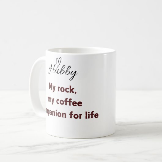 Husband Coffee Mok – Mijn Rots, Mijn Koffiegezelsc (Voorkant links)