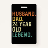 Husband dad 24 jaar oude legende 24e verjaardag gi badge (Achterkant)