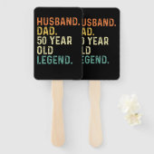 Husband dad 50 jaar oude legende 50e verjaardag ma handwaaier (Voorkant en achterkant)