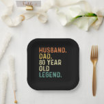 Husband dad 80 Year old legend 80th birthday men Papieren Bordje<br><div class="desc">Husband dad 80 Year old birthday party present for dad from daughter son</div>