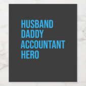 Husband Dad Accountant Wijn Etiket (Enkel label)