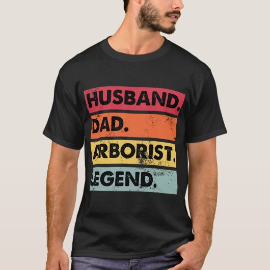 Husband Dad Arborist Legend Tree climate grappny T-shirt (Voorkant)