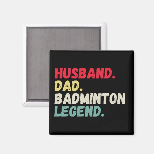 Husband dad badminton legende  retro grappig magneet (Voorkant / Achterkant)