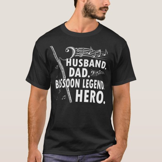 Husband Dad Bassoon Legend Hero Bassoonist T-shirt (Voorkant)