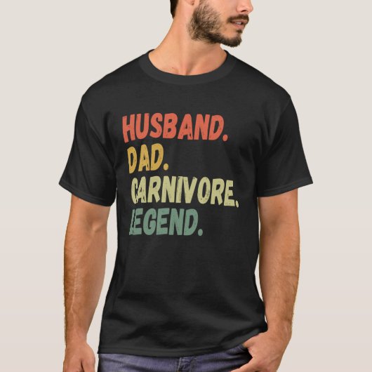 HUSBAND DAD CARNIVORE LEGEND  MEAT LOVING FATHER G T-SHIRT (Voorkant)