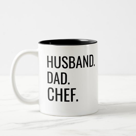 Husband Dad Chef Tweekleurige Koffiemok (Links)