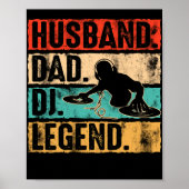 Husband Dad DJ Legend DJ Disk Jockey Music Player Poster (Voorkant)