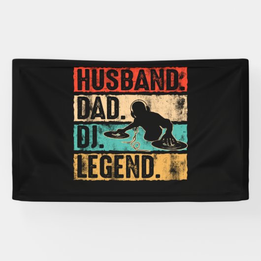 Husband Dad DJ Legend DJ Disk Jockey Music Player Spandoek (Horizontaal)